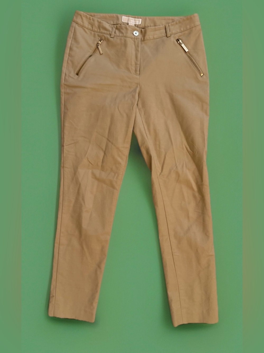 Michael Kors Beige Tan Slim Leg Trousers Women’s Size 6 Stretch Pants Workwear - Picture 2 of 8